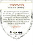 2012 Game of Thrones Season 1 Insert The Houses Trading Card H2 Back