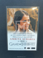 Game of Thrones Season 3 Amrita Full Bleed Autograph Trading Card Back