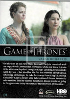 2014 Game of Thrones Season 3 Foil Parallel Trading Card 1 Back