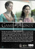 2014 Game of Thrones Season 3 Foil Parallel Trading Card 1 Back