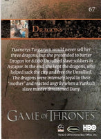 2014 Game of Thrones Season 3 Foil Parallel Trading Card 67 Back