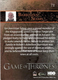 2014 Game of Thrones Season 3 Foil Parallel Trading Card 71 Back