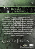 2014 Game of Thrones Season 3 Foil Parallel Trading Card 80 Back