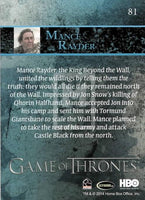 2014 Game of Thrones Season 3 Foil Parallel Trading Card 81 Back