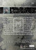 2014 Game of Thrones Season 3 Foil Parallel Trading Card 95 Back