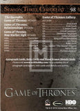 2014 Game of Thrones Season 3 Foil Parallel Trading Card 98 Back
