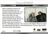 2014 Game of Thrones Season 3 Insert Relationships Gold Parallel Trading Card DL7 Back Jon Snow & Ygritte