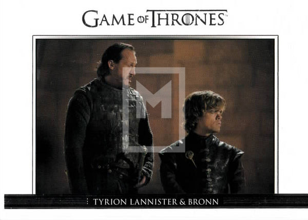 2014 Game of Thrones Season 3 Insert Relationships Trading Card DL12 Front Tyrion Lannister & Bronn