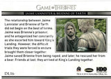 2014 Game of Thrones Season 3 Insert Relationships Trading Card DL16 Back Jaime Lannister & Brienne of Tarth