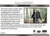 2014 Game of Thrones Season 3 Insert Relationships Trading Card DL19 Back Bran Hodor