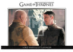 2014 Game of Thrones Season 3 Insert Relationships Trading Card DL3 Front Lord Varys & Littlefinger