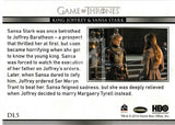 2014 Game of Thrones Season 3 Insert Relationships Trading Card DL5 Back King Joffrey & Sansa Stark