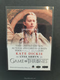 Game of Thrones Season 4 Dickie Full Bleed Autograph Trading Card Back