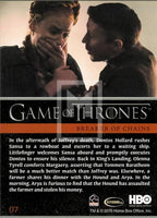 2015 Game of Thrones Season 4 Foil Parallel Trading Card 7 Back