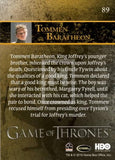 2015 Game of Thrones Season 4 Foil Parallel Trading Card 89 Back