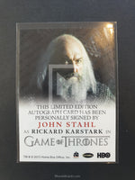 Game of Thrones Season 4 Full Bleed Autograph Trading Card Stahl Back