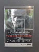 Game of Thrones Season 4 Yuri Bordered Autograph Trading Card Back