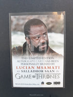 Game of Thrones Season 5 Full Bleed Autograph Trading Card Saan Back