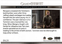 2016 Game of Thrones Season 5 Insert Relationships Trading Card DL25 Back Margaery