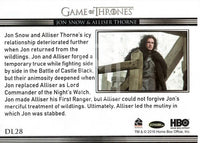 2016 Game of Thrones Season 5 Insert Relationships Trading Card DL28 Back Jon Snow