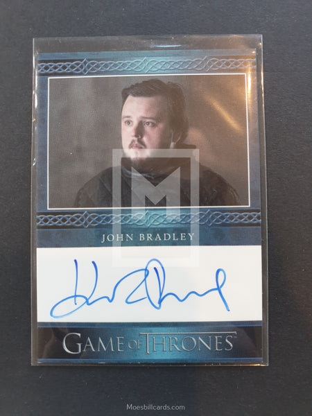 Game of Thrones Season 6 Blue Bordered Autograph Trading Card Bradley Front