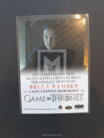Game of Thrones Season 7 Full Bleed Autograph Trading Card Bella Back