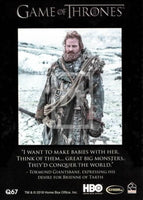 Game of Thrones Season 7 The Quotable Trading Card Q67 Back Rittenhouse Archives Moesbill Cards Melbourne Australia