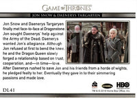 2017 Game of Thrones Season 7 Relationships Insert Trading Card DL41 Back Jon Snow & Daenerys Targaryen