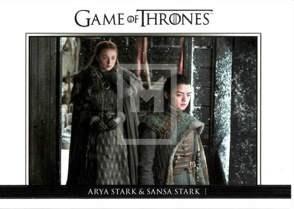 2017 Game of Thrones Season 7 Relationships Insert Trading Card DL42 Front Arya Sansa Stark