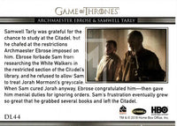 2017 Game of Thrones Season 7 Relationships Insert Trading Card DL44 Back