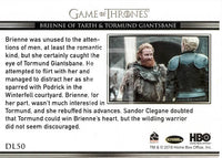 2017 Game of Thrones Season 7 Relationships Insert Trading Card DL50 Back Brienne of Tarth & Tormund Giantsbane