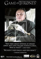 Game of Thrones Season 8 Quotable Trading Card Q71 Back