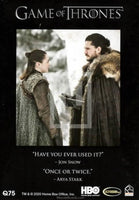 Game of Thrones Season 8 Quotable Trading Card Q75 Back