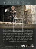 2017 Game of Thrones Valyrian Steel Rittenhouse Archives 3D Lenticular Trading Card L3 Tyrion Lannister Back