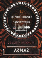 2017 Game of Thrones Valyrian Steel Rittenhouse Archives Laser Cut Trading Card L5 Sansa Stark Back