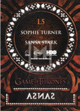 2017 Game of Thrones Valyrian Steel Rittenhouse Archives Laser Cut Trading Card L5 Sansa Stark Back