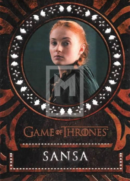 2017 Game of Thrones Valyrian Steel Rittenhouse Archives Laser Cut Trading Card L5 Sansa Stark Front