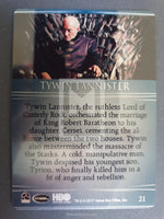 2017 Game of Thrones Valyrian Steel Rittenhouse Archives Base Trading Card 21 Tywin Lannister Back