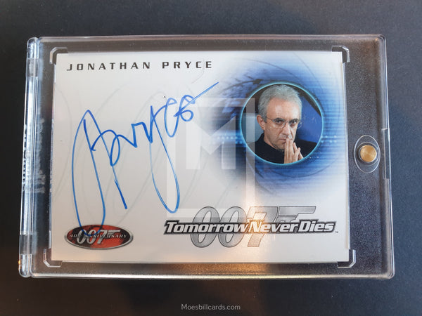James Bond 40th Anniversary A1 Jonathan Pryce Autograph Trading Card Front