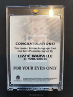 James Bond Archives 2015 Full Bleed Lizzie Warville Autograph Trading Card Back