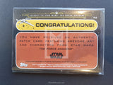 Star Wars Jounery to the Force Awakens R2D2 Patch Trading Card P-8 Back