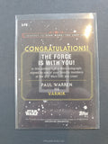 Star Wars Journey to the Last Jedi Varmik AP-W Autograph Trading Card Back