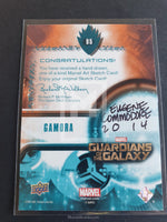 Marvel Guardians of the Galaxy Gamora Sketch Trading Card Back