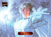 Marvel Masterpieces 94 Gold Foil Signature Series Trading Card Justice 61 Front