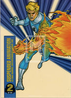 Marvel Universe 1994 4 Fleer Suspended Animation Human Torch Trading Card 2 Back