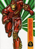 Marvel Universe 1994 4 Fleer Suspended Animation Iron Man Trading Card 4 Back