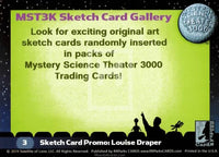 Mystery Science Theatre 3000 Insert Sketch Promo Trading Card 3 Back