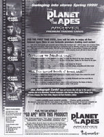 Planet of the Apes Inkworks Sell Sheet Promo Insert Trading Card Back