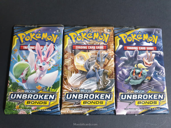 2019 Pokemon: Sun & Moon: Unbroken Bonds 1 Factory Sealed Trading Card Booster Pack - 10 Cards