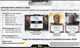 Star Wars The Mandalorian Season 1 Hobby Trading Card Sell Sheet